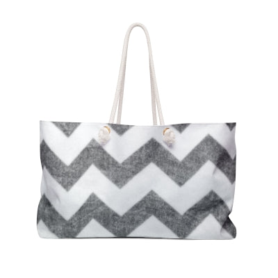 Gray Chevron Weekender Bag