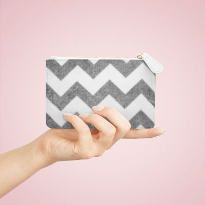 Gray Chevron Mini Clutch Bag