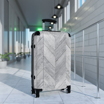 Gray Chevron Suitcase