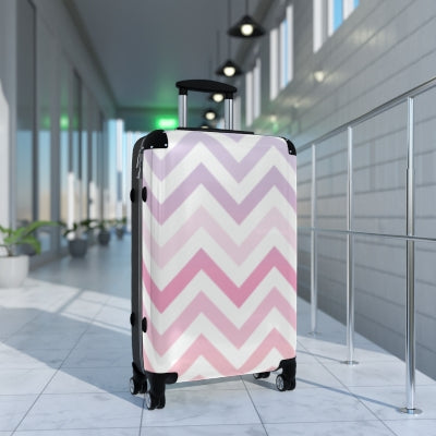 Pink, Purple and White Chevron Suitcase