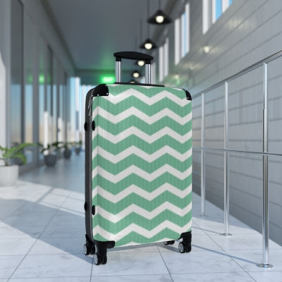 Green Chevron Suitcase