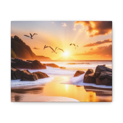 Sunset Beach Canvas Gallery Wraps