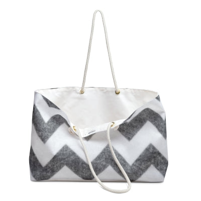 Gray Chevron Weekender Bag